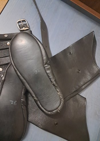 Erkek Çocuk Deri Kemer ve Eldiven Seti - Görsel 7