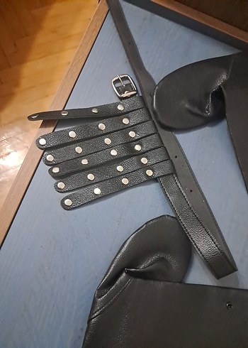 Erkek Çocuk Deri Kemer ve Eldiven Seti - Görsel 5