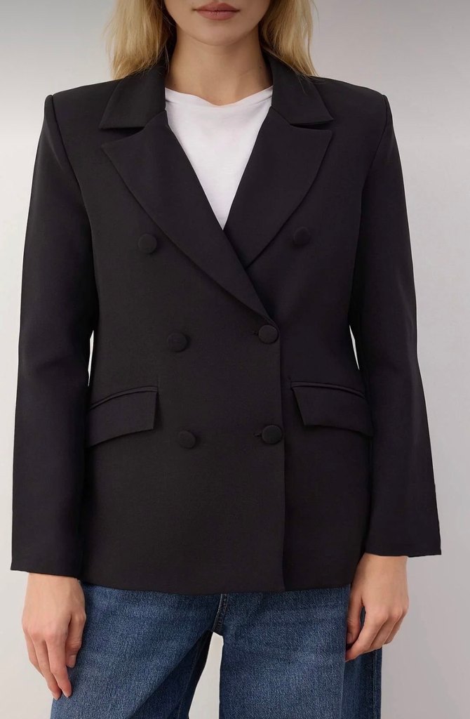 Siyah Düğmeli Kadın Blazer Ceket - Görsel 4
