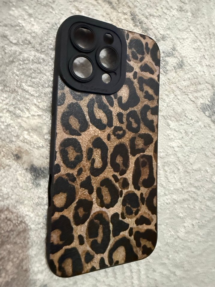 Kahverengi Leopar Desenli Telefon Kılıfı - Görsel 2