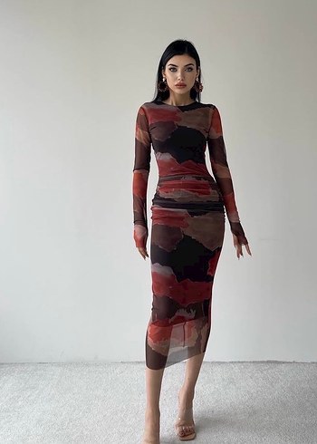 Kadın Midi Transparan Elbise - Görsel 2