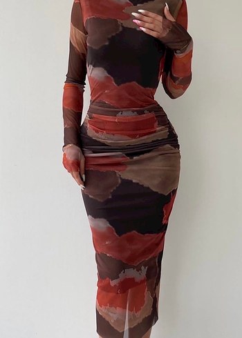 Kadın Midi Transparan Elbise - Görsel 4