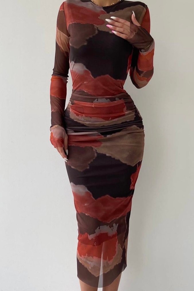 Kadın Midi Transparan Elbise - Görsel 4