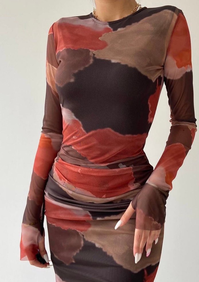 Kadın Midi Transparan Elbise - Görsel 3