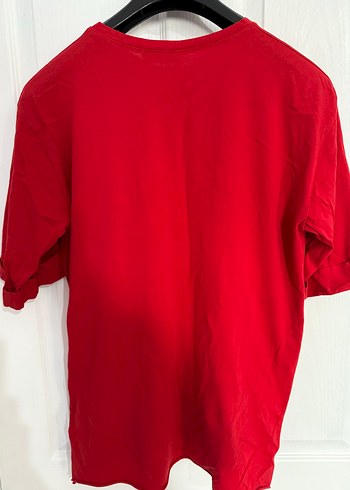 Kadın Kırmızı oversize T-shirt - Görsel 2