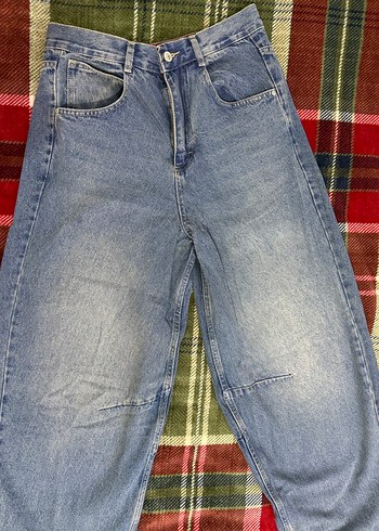 Kadın Gri Mavi Bol Kesim Kot Pantolon - Görsel 3