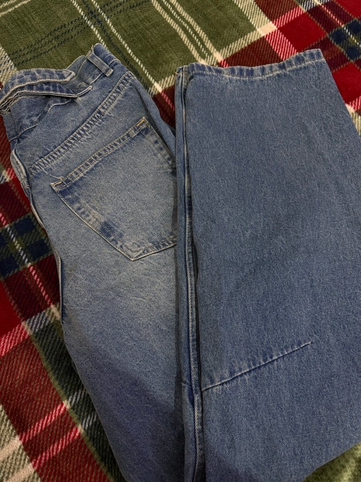 Kadın Gri Mavi Bol Kesim Kot Pantolon - Görsel 2