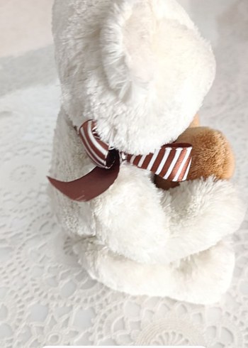 Kalp Detaylı Beyaz Peluş Ayıcık - Görsel 2