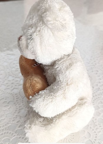 Kalp Detaylı Beyaz Peluş Ayıcık - Görsel 3