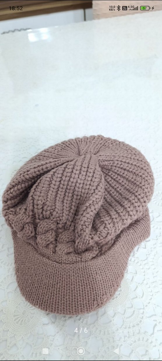 Bej Örgü Kadın Bere - Görsel 4