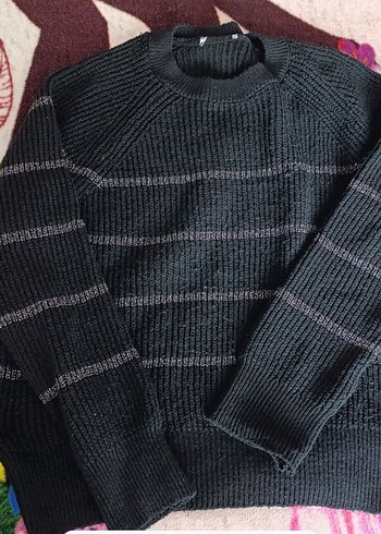 siyah Kadın Örgü Boğazlı Kazak - Görsel 2