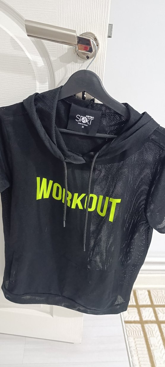 Kadın Siyah Kısa Kollu Fit Kesim Sweatshirt - Görsel 2