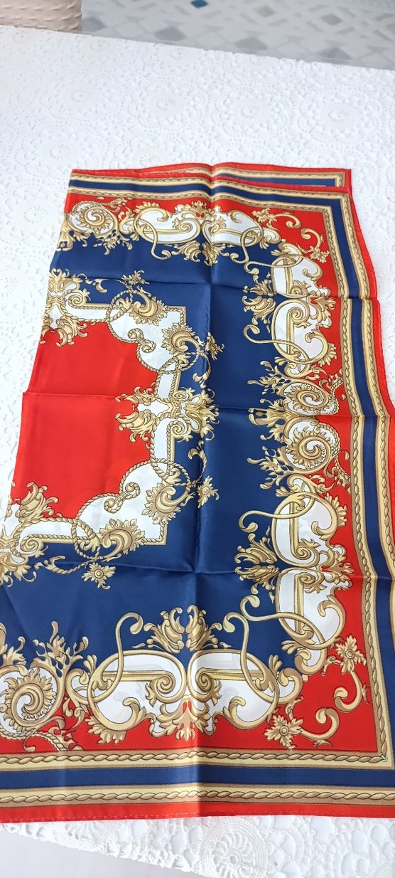 Renkli Kadın İpek Fular - Görsel 4