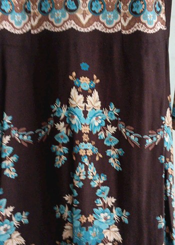 Kahverengi Bohem Uzun Kollu Bağlamalı Kadın Elbise - Görsel 5