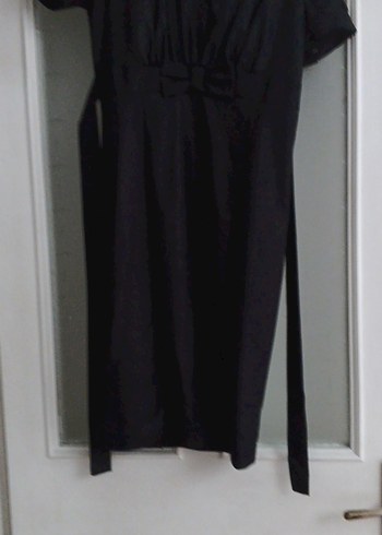 Siyah Şık Kumaşlı Elbise - Görsel 2