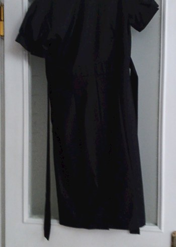 Siyah Şık Kumaşlı Elbise - Görsel 4