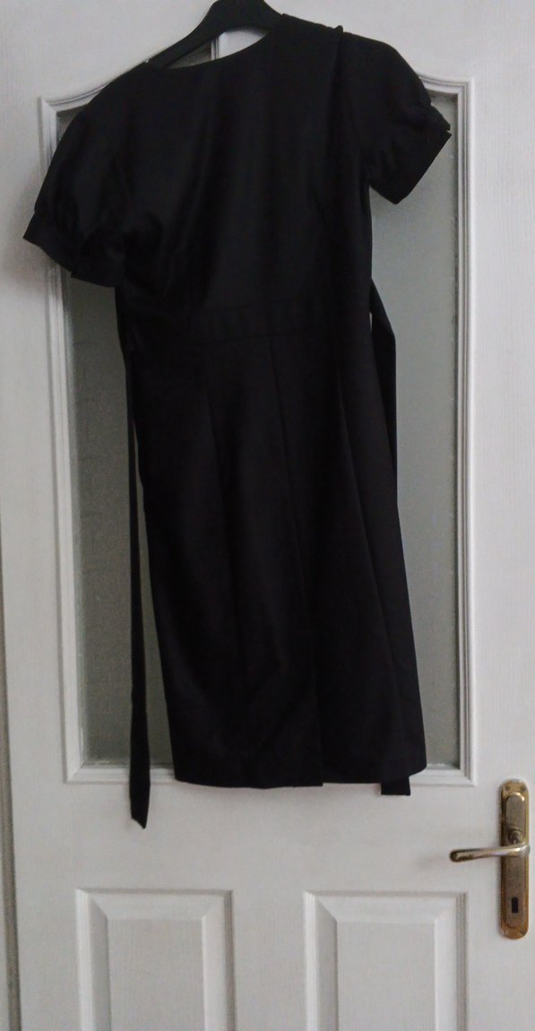 Siyah Şık Kumaşlı Elbise - Görsel 3