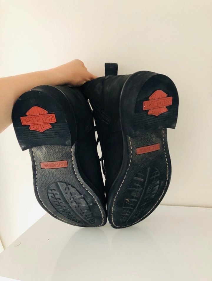 Siyah Deri Erkek Biker Bot - Görsel 3