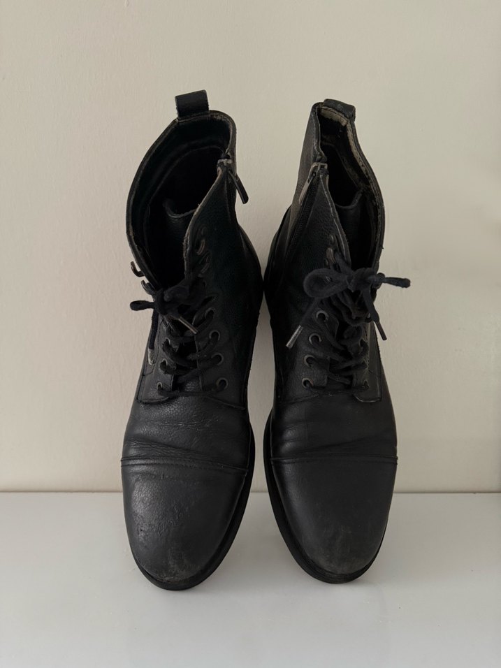 Siyah Deri Erkek Goth Bot - Görsel 3