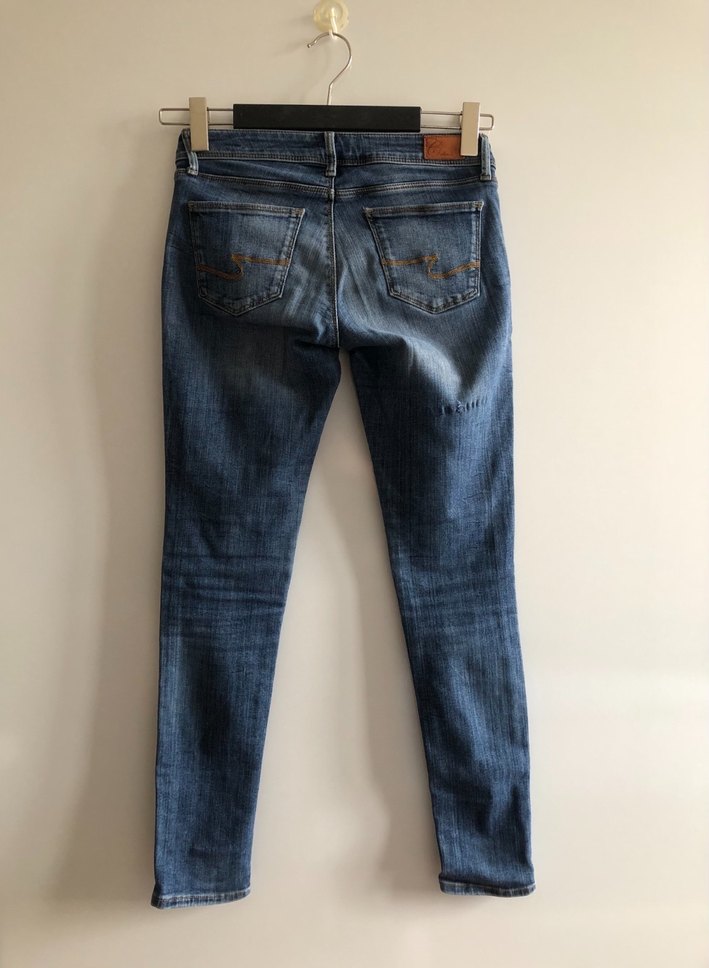 Gri Mavi Kadın Slim Fit Denim Pantolon - Görsel 2