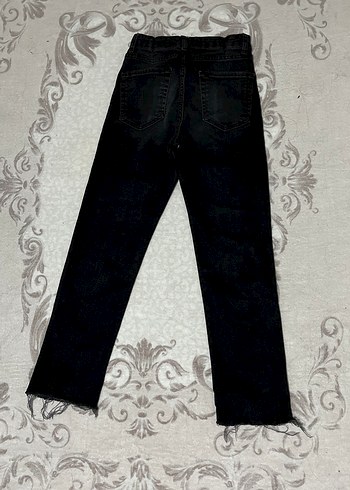 Kadın Siyah Bağcıklı Regular Fit Denim Pantolon - Görsel 2