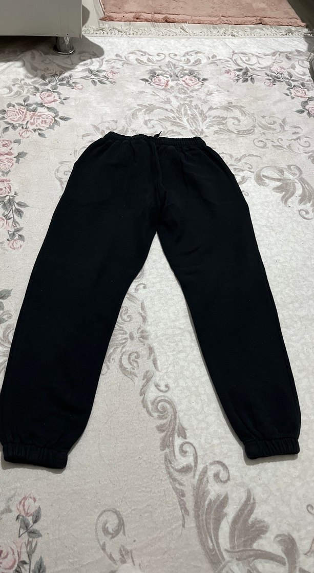 Siyah Rahat Kesim Kadın Eşofman Altı - Görsel 2