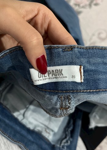 Kadın Elastik Bel Bağcıklı Mavi Skinny Jean - Görsel 3