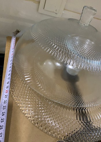 Desenli Cam Kapaklı servis kek  Tabağı - Görsel 5