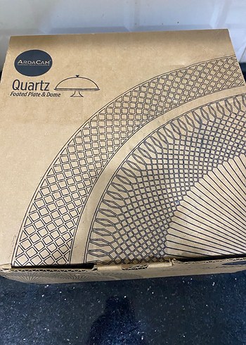 Desenli Cam Kapaklı servis kek  Tabağı - Görsel 3