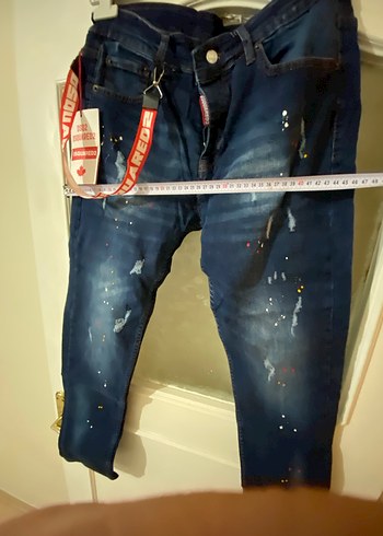 Mavi Bağlamalı şekilli şık kot bay bayan giyebilir sıfır - Görsel 2