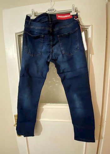 Mavi Bağlamalı şekilli şık kot bay bayan giyebilir sıfır - Görsel 4