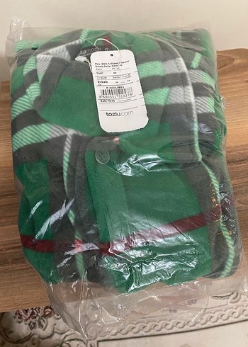 Erkek Yeşil Ekose Desenli Polar Gömlek - Görsel 2