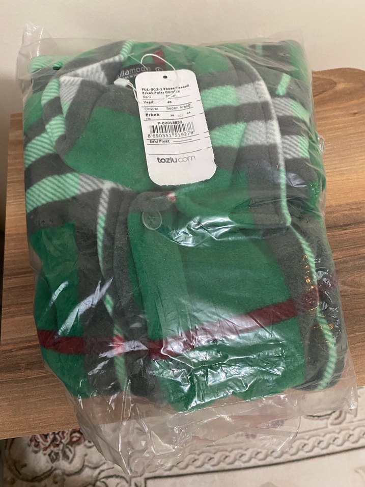 Erkek Yeşil Ekose Desenli Polar Gömlek - Görsel 2