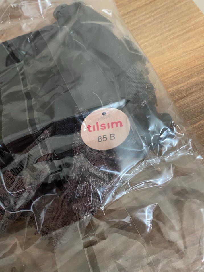 85 B   Bej Nakışlı Gotik Midi Sütyen takım - Görsel 4