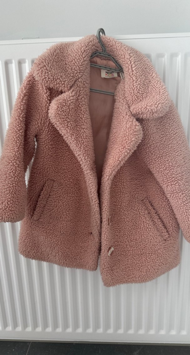 Kız Çocuk Pembe Peluş Kaban - Görsel 3