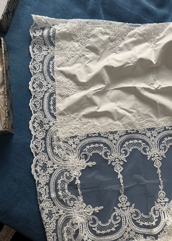 krem rengi 12 adet peçete yüzük ve krem masa örtüsu - Görsel 5