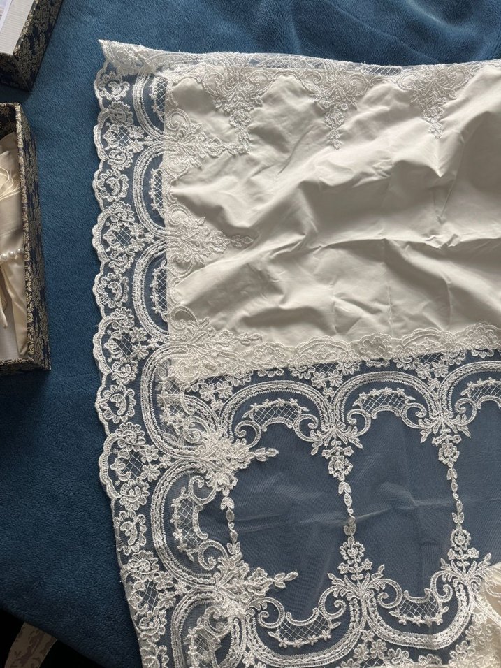 krem rengi 12 adet peçete yüzük ve krem masa örtüsu - Görsel 5