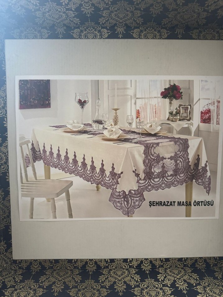 krem rengi 12 adet peçete yüzük ve krem masa örtüsu - Görsel 4