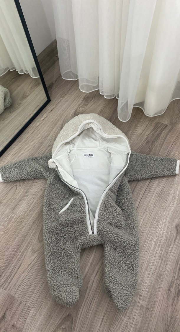 Gri Kürklü Bebek Tulumu - Görsel 2