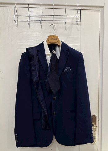 Lacivert Düğmeli Erkek Takım Elbise - Görsel 2