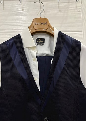 Lacivert Düğmeli Erkek Takım Elbise - Görsel 4