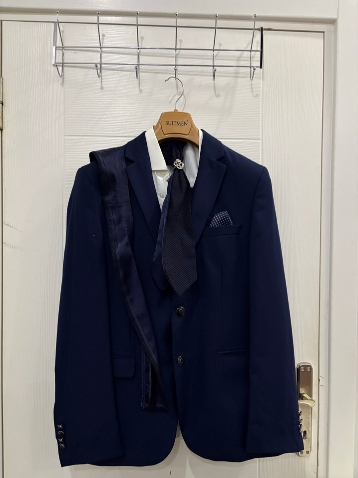 Lacivert Düğmeli Erkek Takım Elbise - Görsel 2