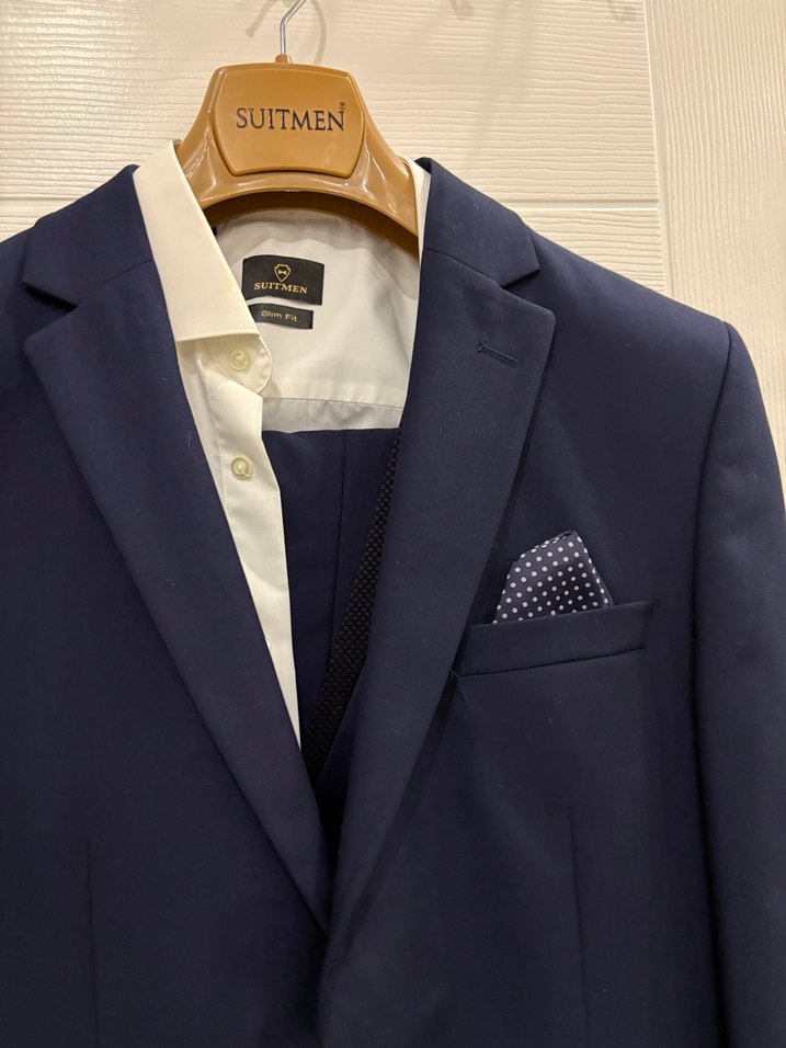 Lacivert Düğmeli Erkek Takım Elbise - Görsel 3