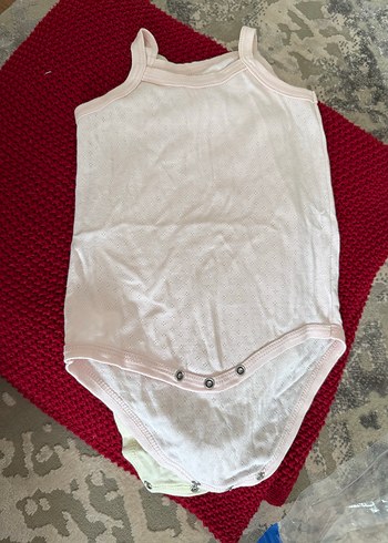 Kolsuz Beyaz Bebek Body, Düğmeli - Görsel 2