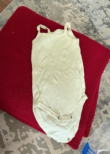 Kolsuz Beyaz Bebek Body, Düğmeli - Görsel 3