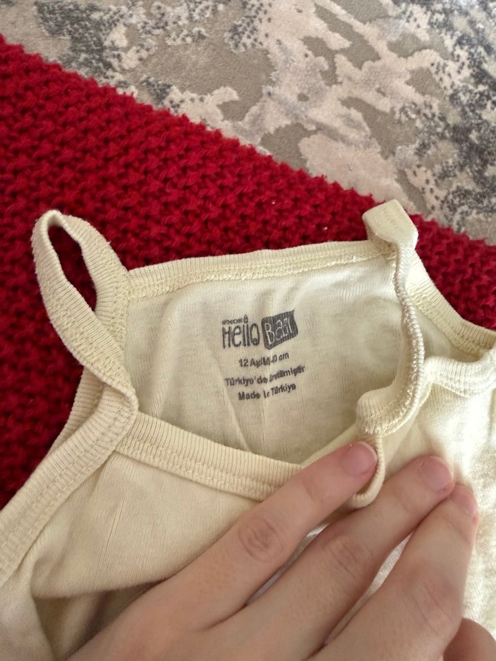 Kolsuz Beyaz Bebek Body, Düğmeli - Görsel 4