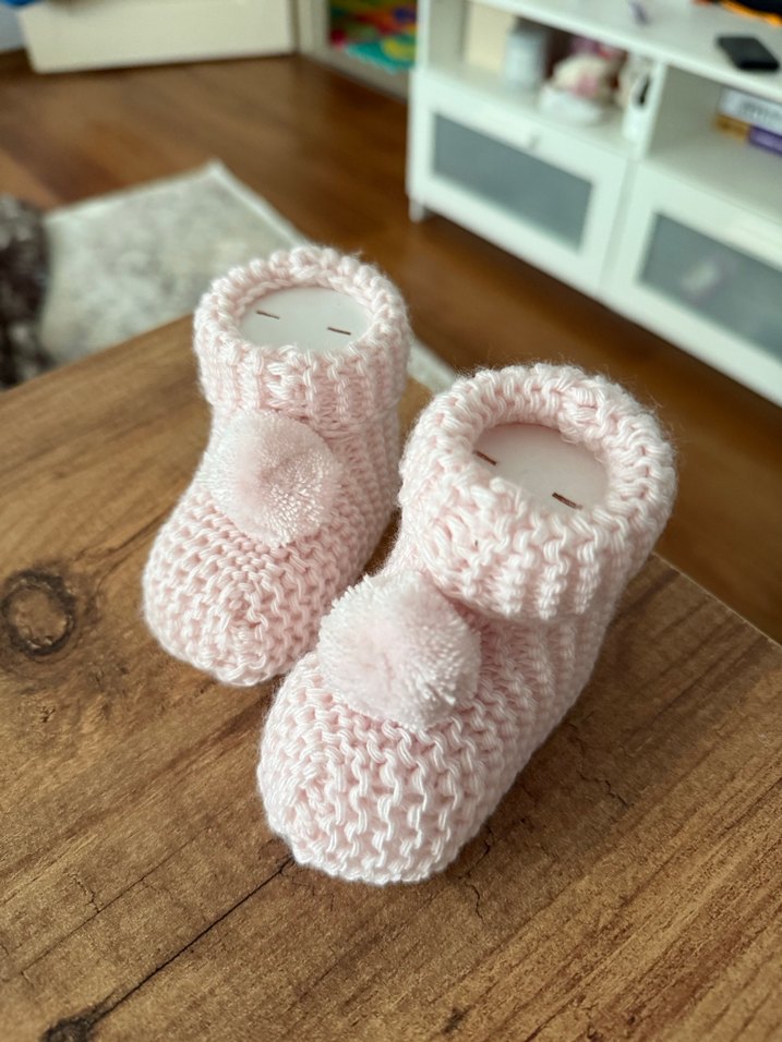 Kız - Erkek Bebek Örgü Panduf - Görsel 2