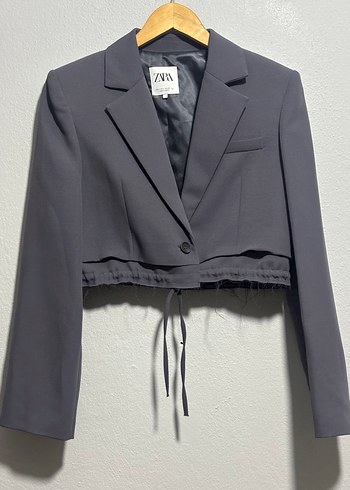 Zara Antrasit Kisa Blazer Ceket