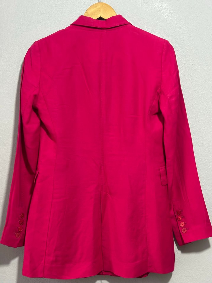 Massimo Dutti Fuşya Keten Blazer Ceket — görsel 2/14