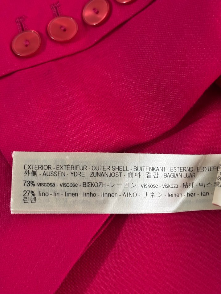 Massimo Dutti Fuşya Keten Blazer Ceket — görsel 9/14